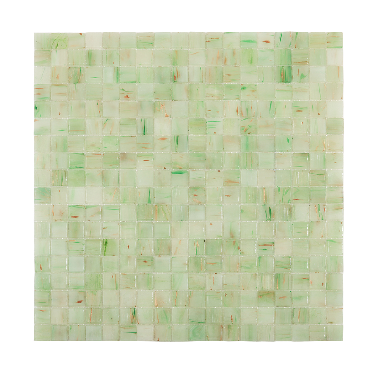Light Green Square Mosaic Wall and Floor Tile, obverse side view