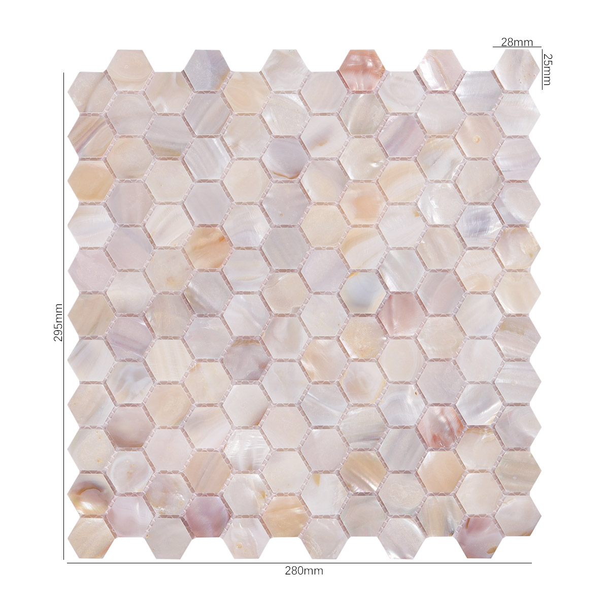 Natural Mother of Pearl Hexagon Mosaic Tiles