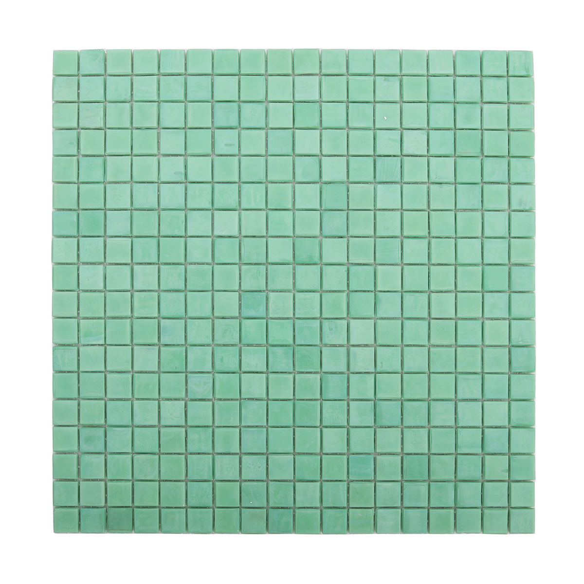 Front View of Mint Green Square Glass Mosaic Bath Shower Tile