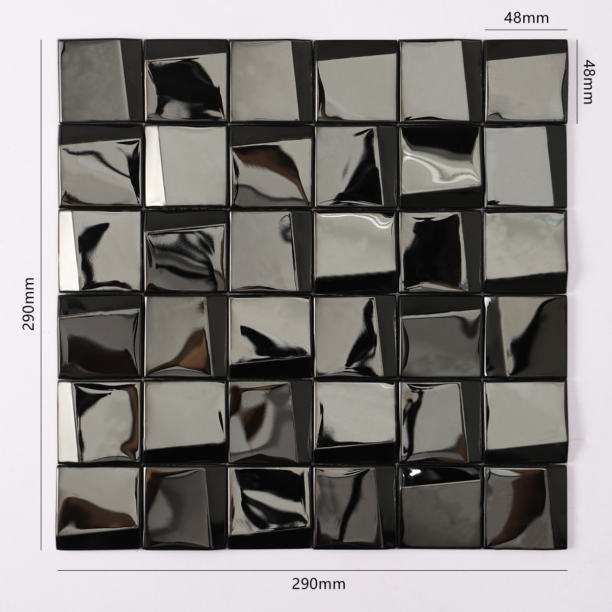 Stereo Stainless Steel 3D Metal Square Mosaic Tile
