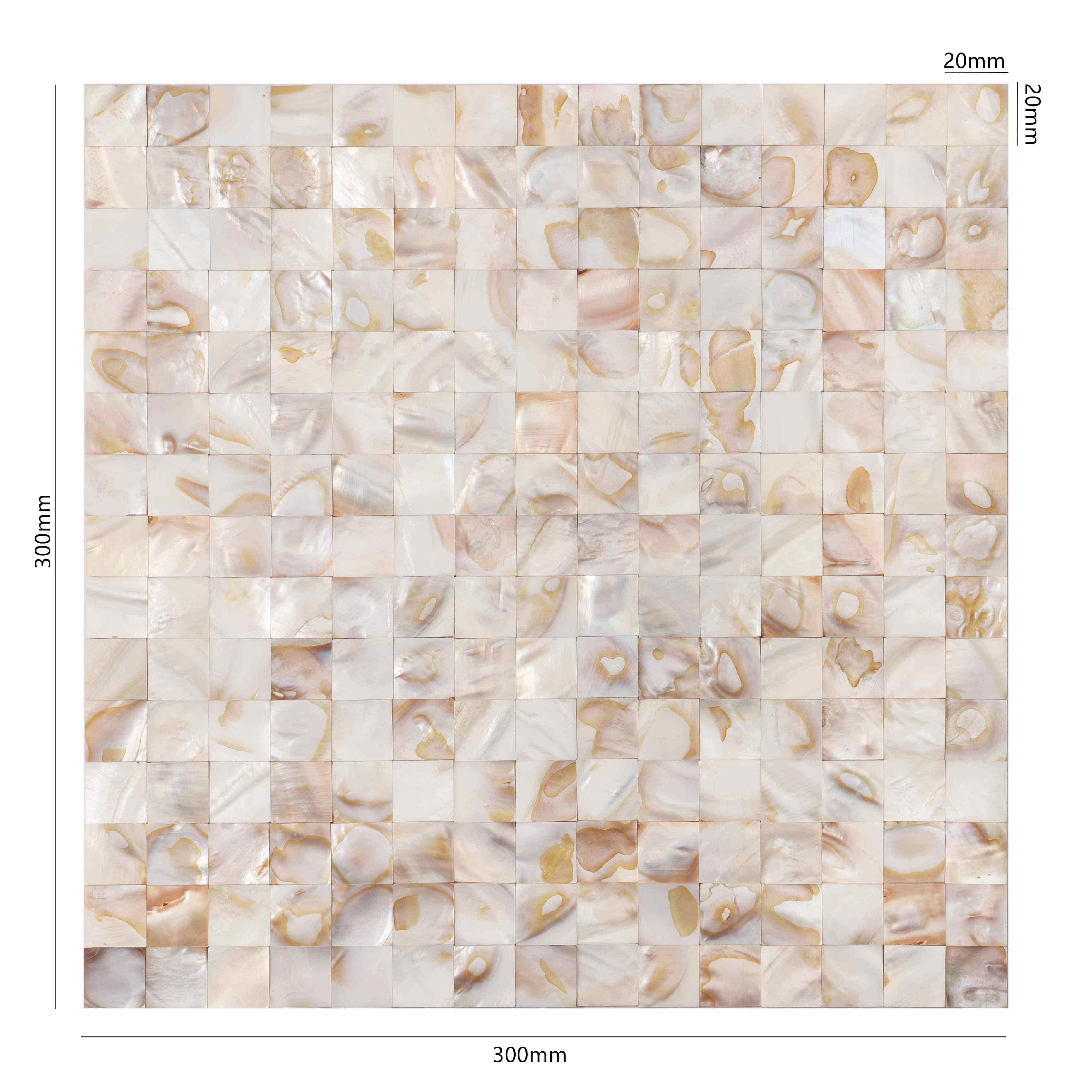 Beige Wart Mother Of Pearl Tight Joints Square Mosaic Tile