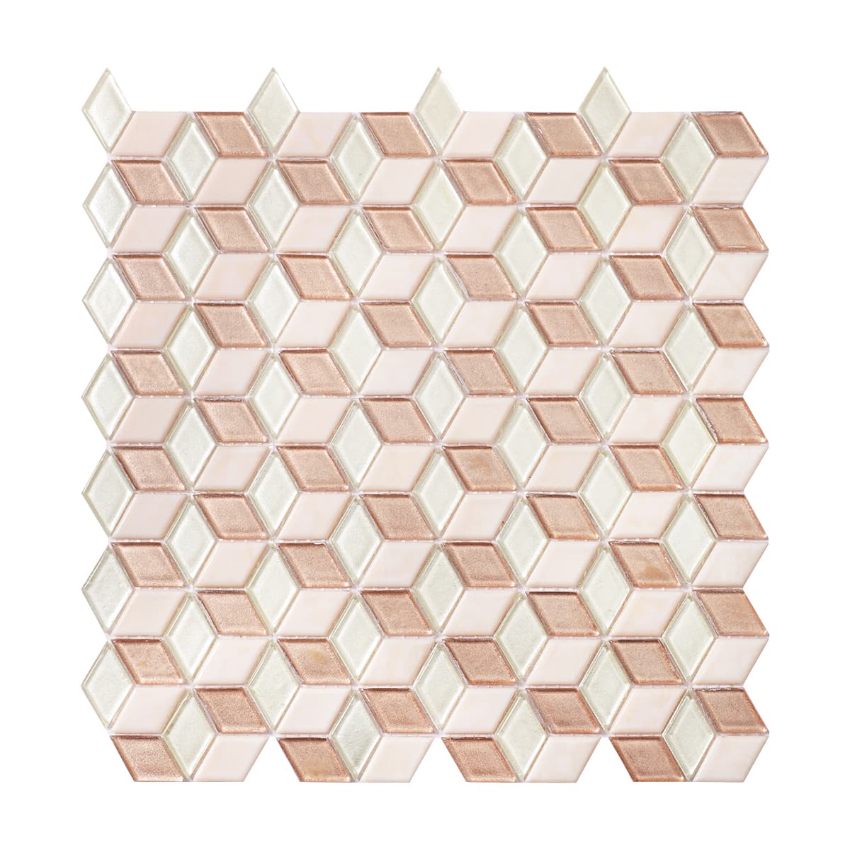 Light Pink Cube Glass Mosaic Tile