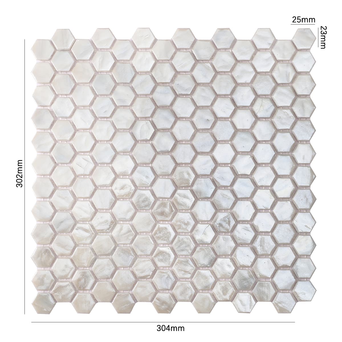 Beige Honeycomb Hexagon Glass Mosaic Tile