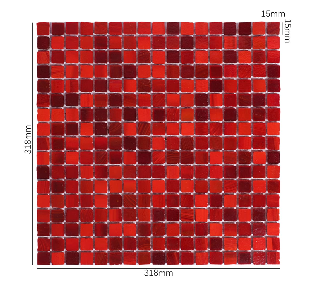 Rose Red Square Glass Mosaic Wall & Floor Tile