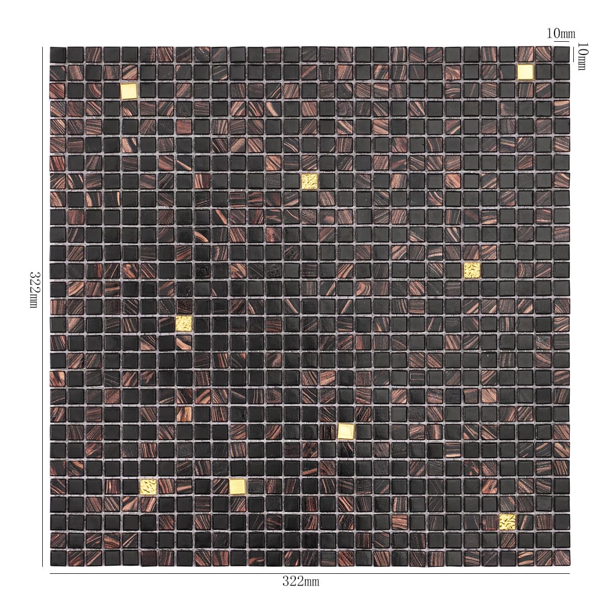 Chic Espresso Shimmer Mixed Black Glass Mosaic Tiles