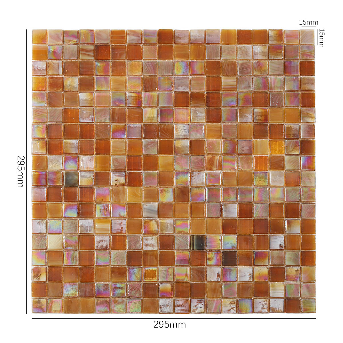 Iridescent Light Brown Glass Mosaic T...