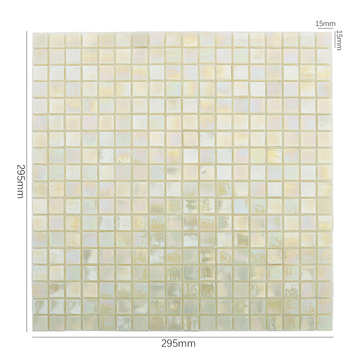 Seafoam Green Cream Glass Square Mosaic Pool Tiles