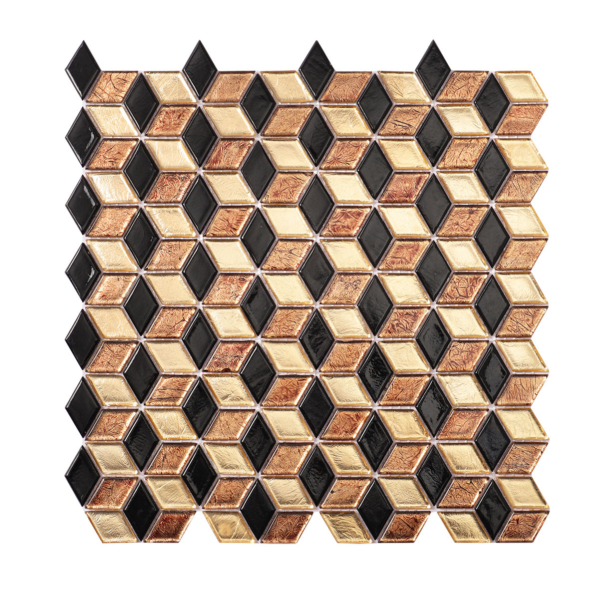 Black&Gold Hexgonal Diamond Mosaic Tiles
