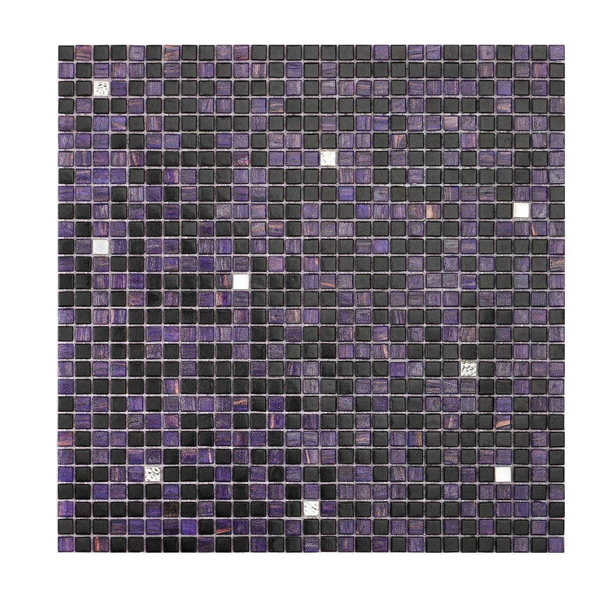 Indigo Mixed Blcak Mini Glass Mosaic Tiles