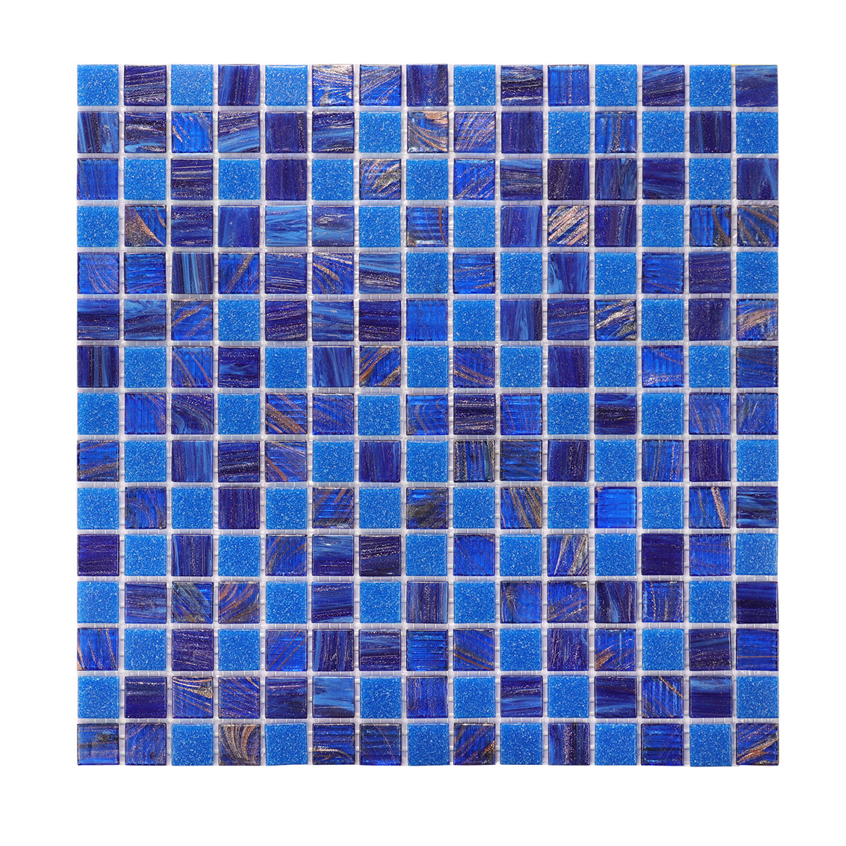 Drak Blue Multicolored Glass Mosaic Tiles For Pool 
