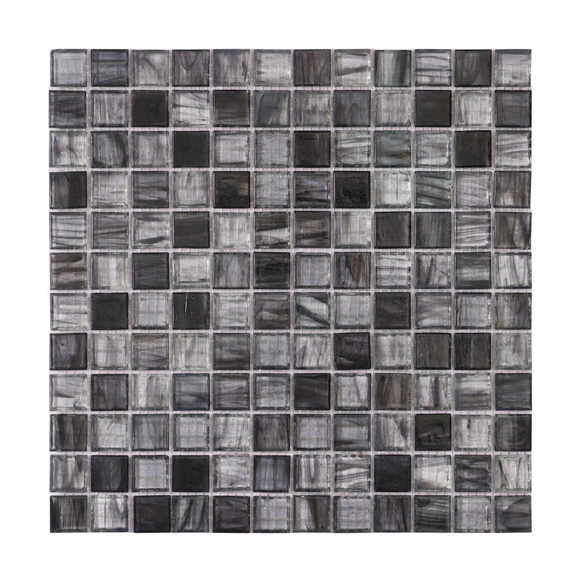 Amber Translucence Gray Glass Mosaic Tile For Pool 