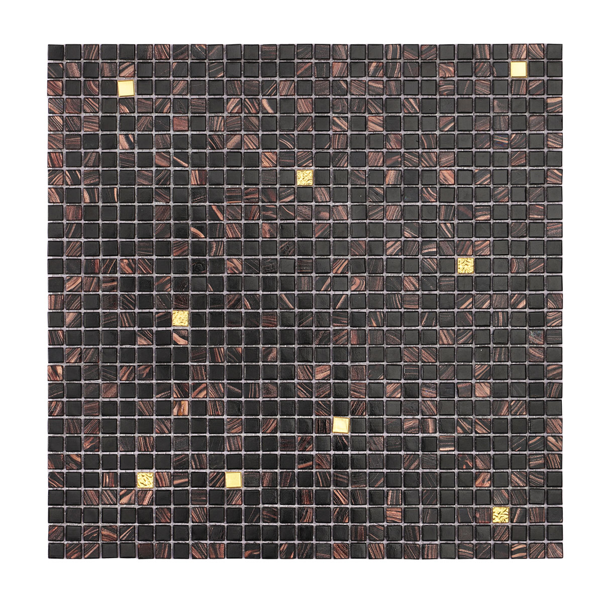 Chic Espresso Shimmer Mixed Black Glass Mosaic Tiles