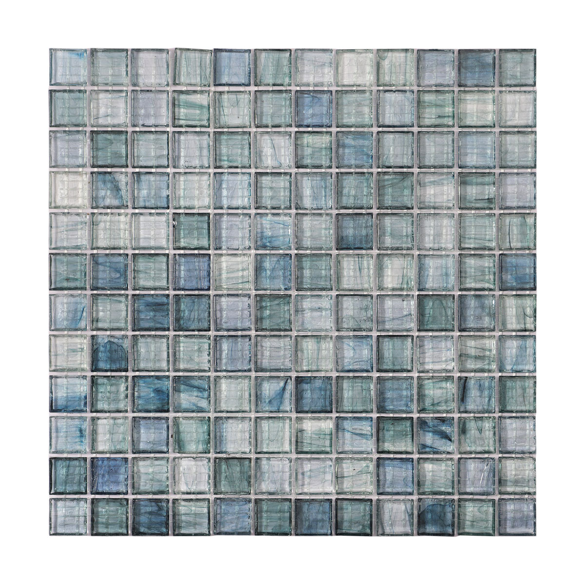 Amber Translucence Blue Fired Erath Glass Mosaic Tiles