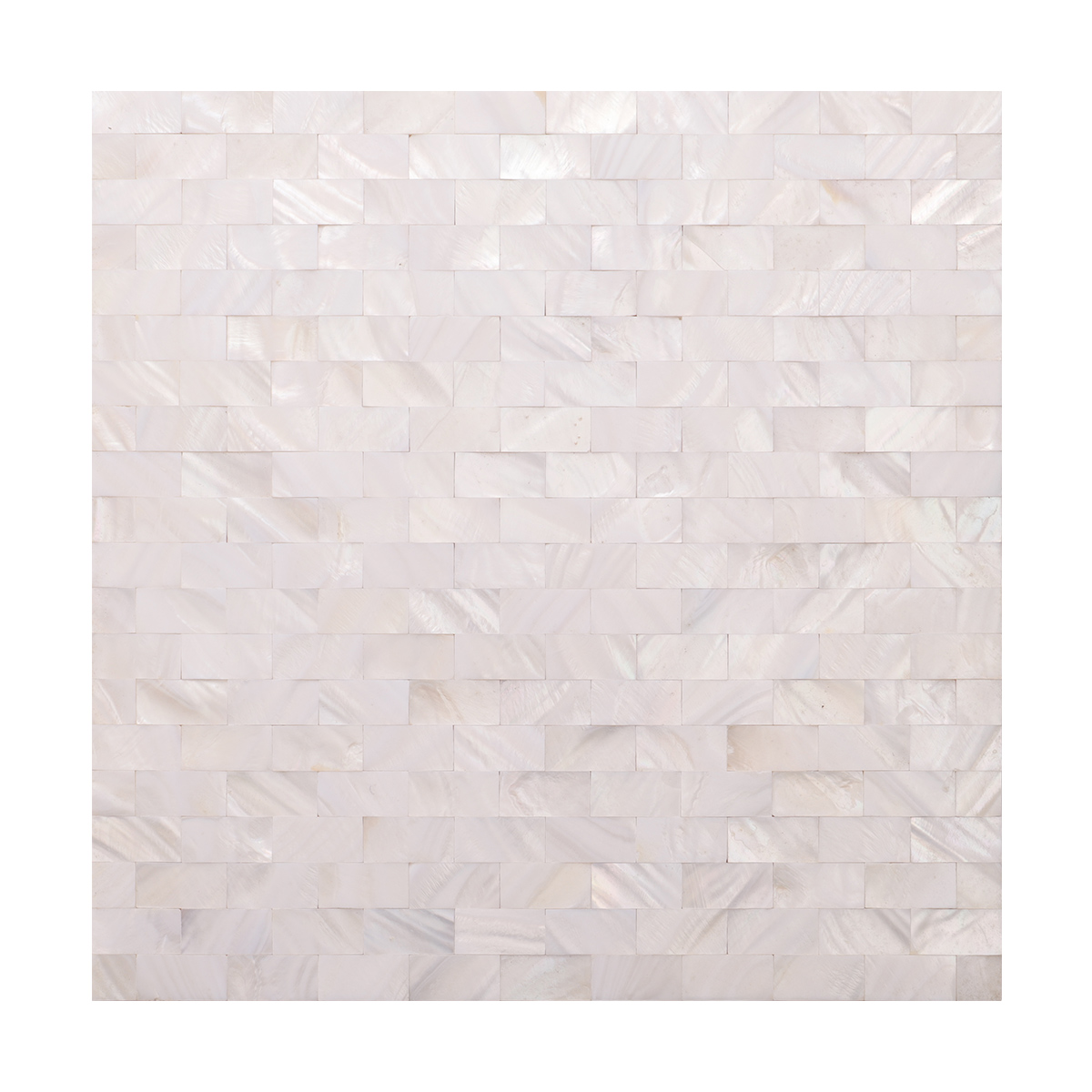 white stacked subway mother of pearl mosaic tile