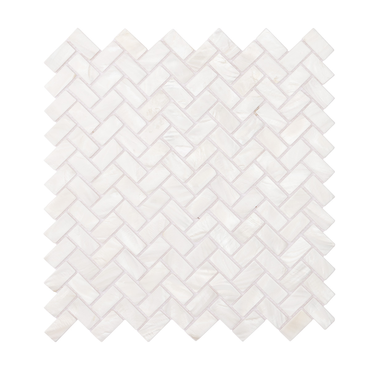 White Mother of Pearl Herringbone Polished Mosaic Tile-SAICINA TILES