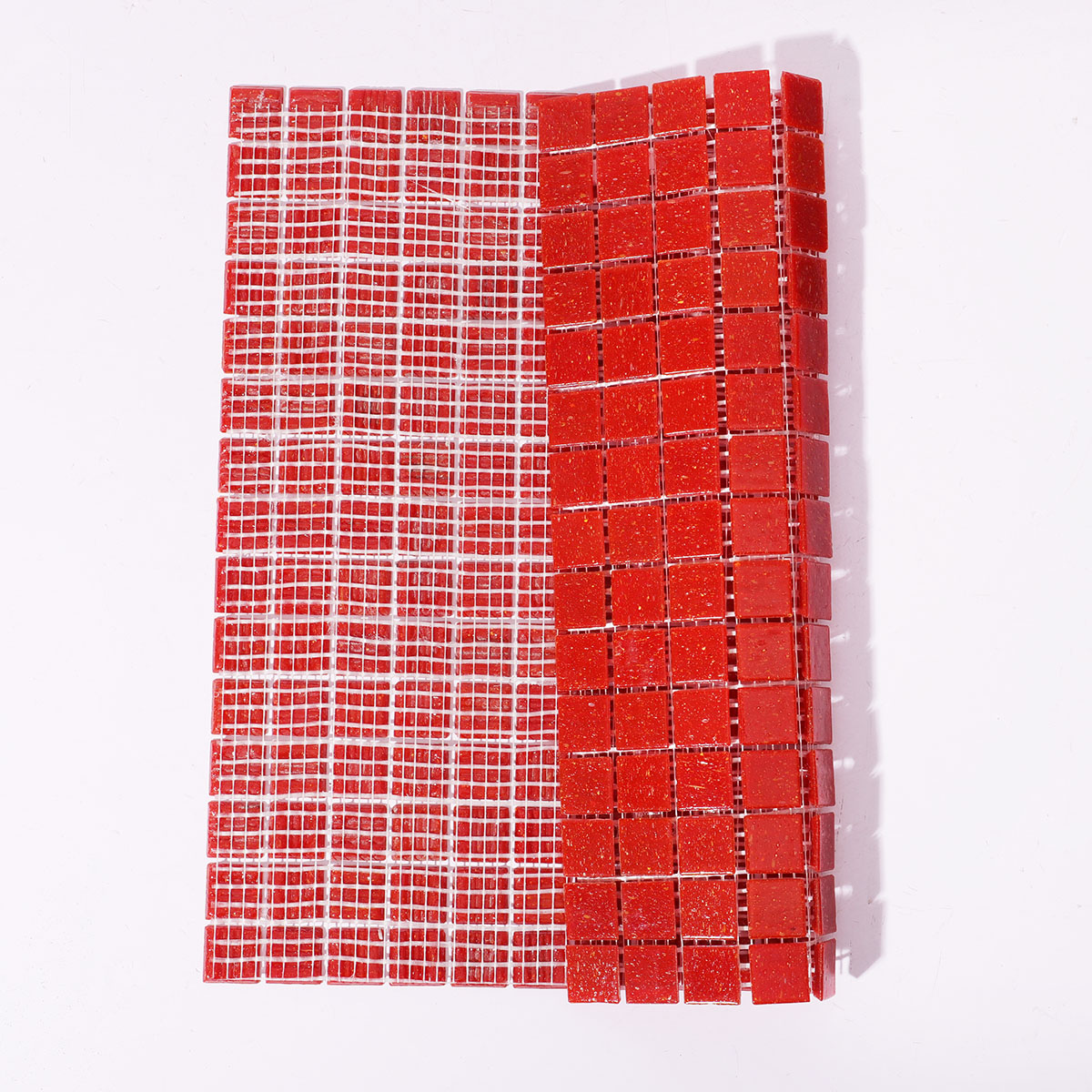 Apple Red Uniform Square Glass Mosaic Tiles  For  Wall & Floor 