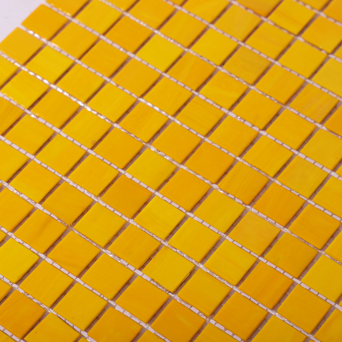 Matte Yellow Square Mosaic Wall and Floor Tiles