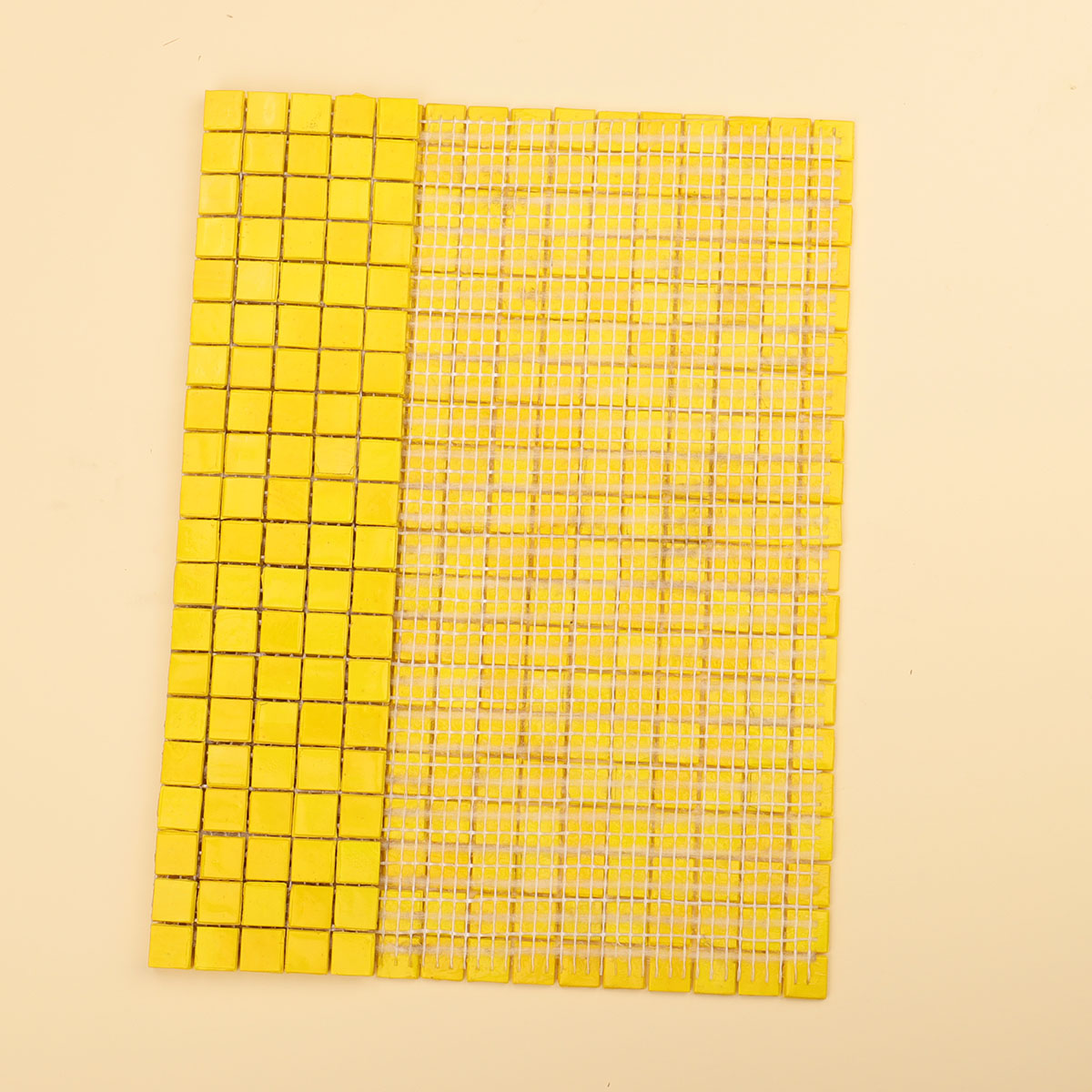 Lemon squares yellow glass mosaic tile