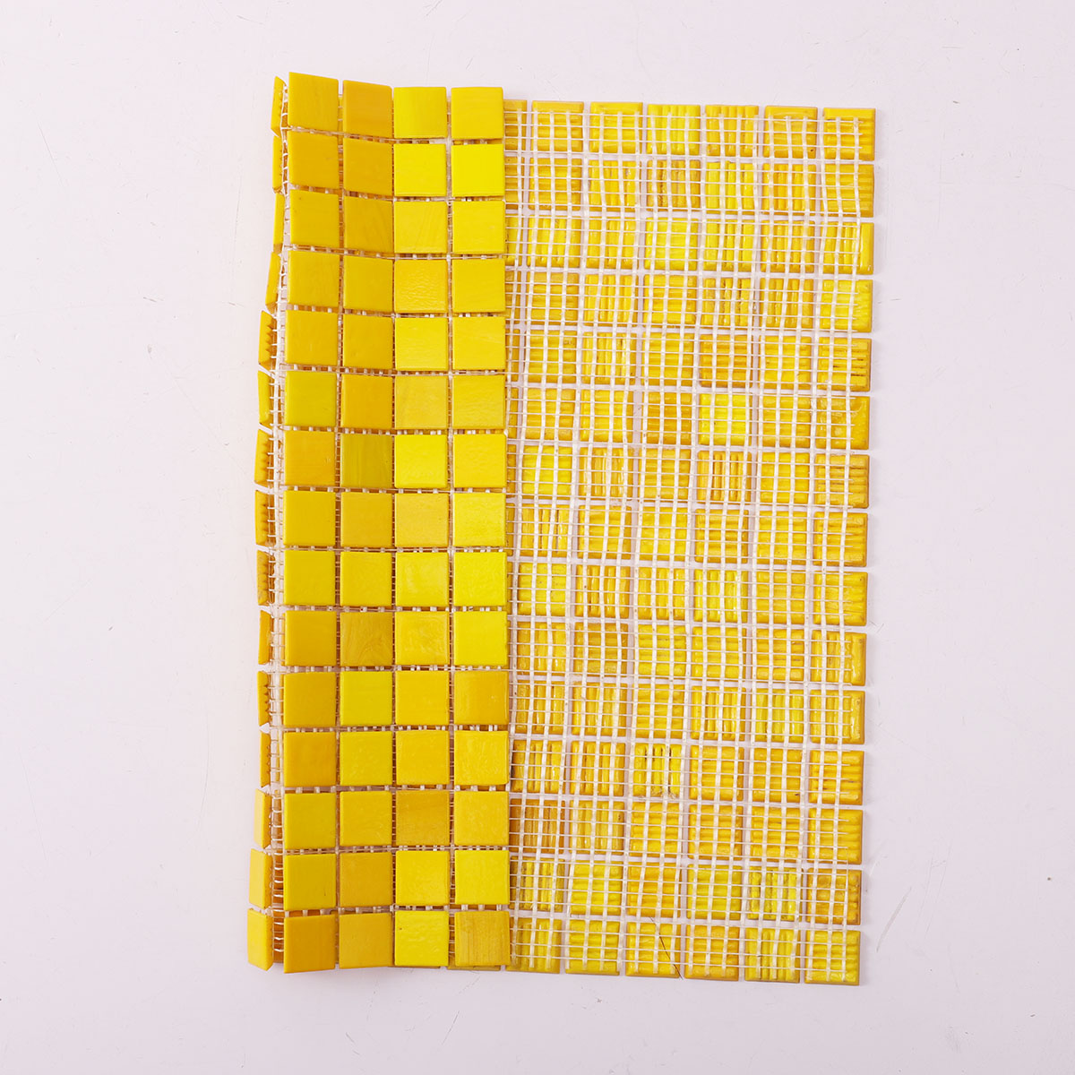 Vibrant Mustard Yellow Square Glass Mosaic Pool Tiles
