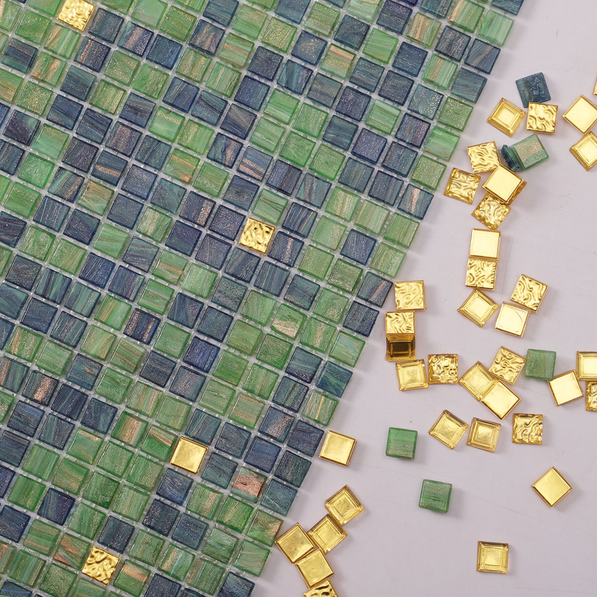 10X10mm Mini Square Glass Mosaic Tiles Sold by Sheet