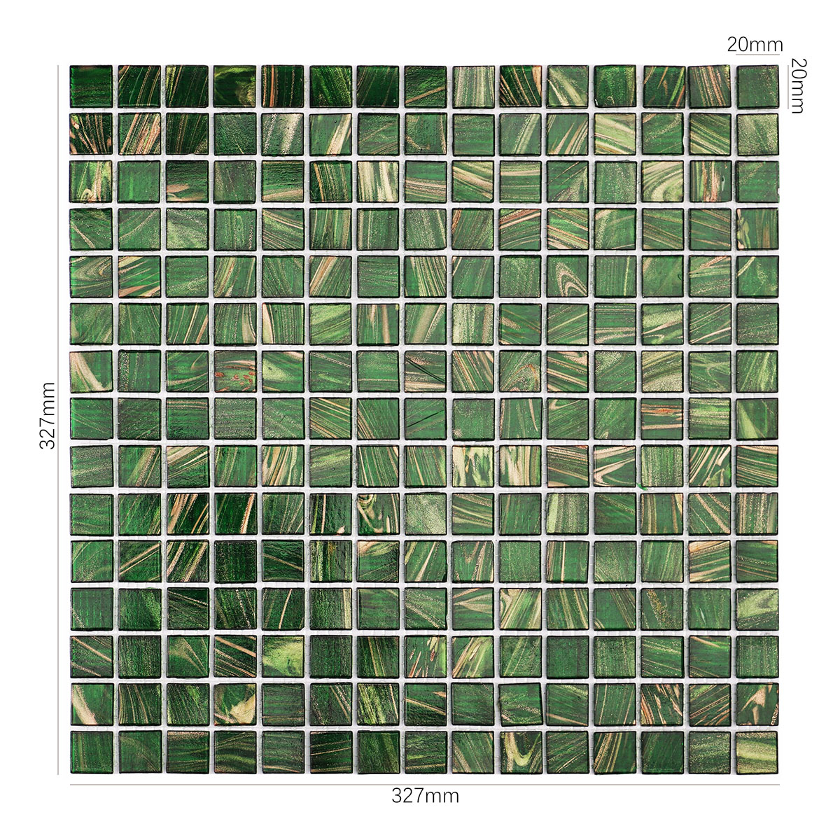 Emerald Green Square Glass Mosaic Tile for Indoor and Outdoor