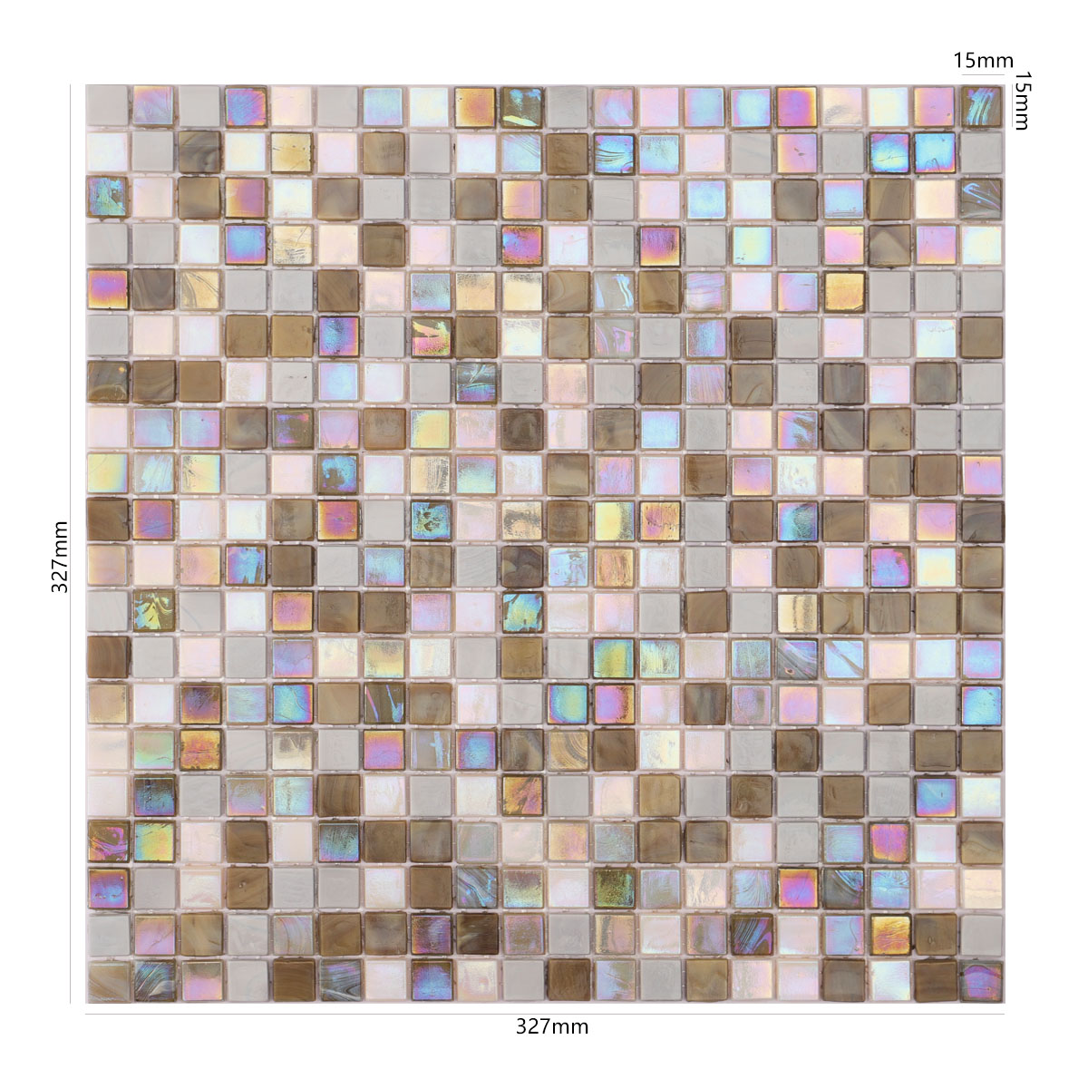 Bround mixed Beige Pearlescent Glass Square Mosaic pool Tiles 