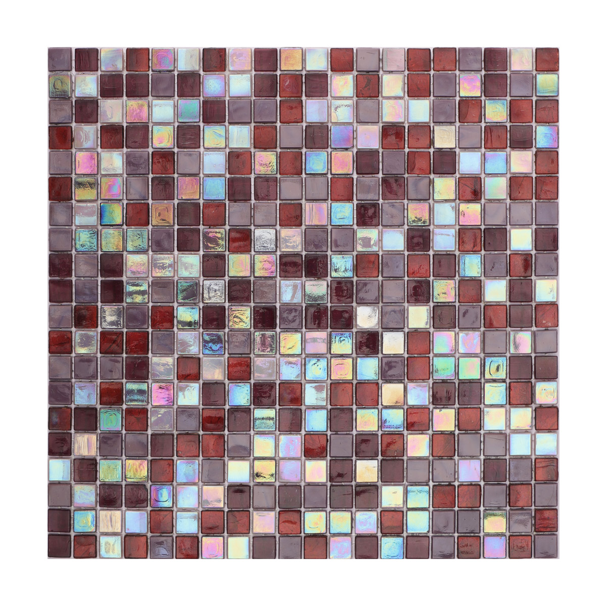 Glossy Merlot Red and Purple Glass Mosaic Walls and Floors Tiles