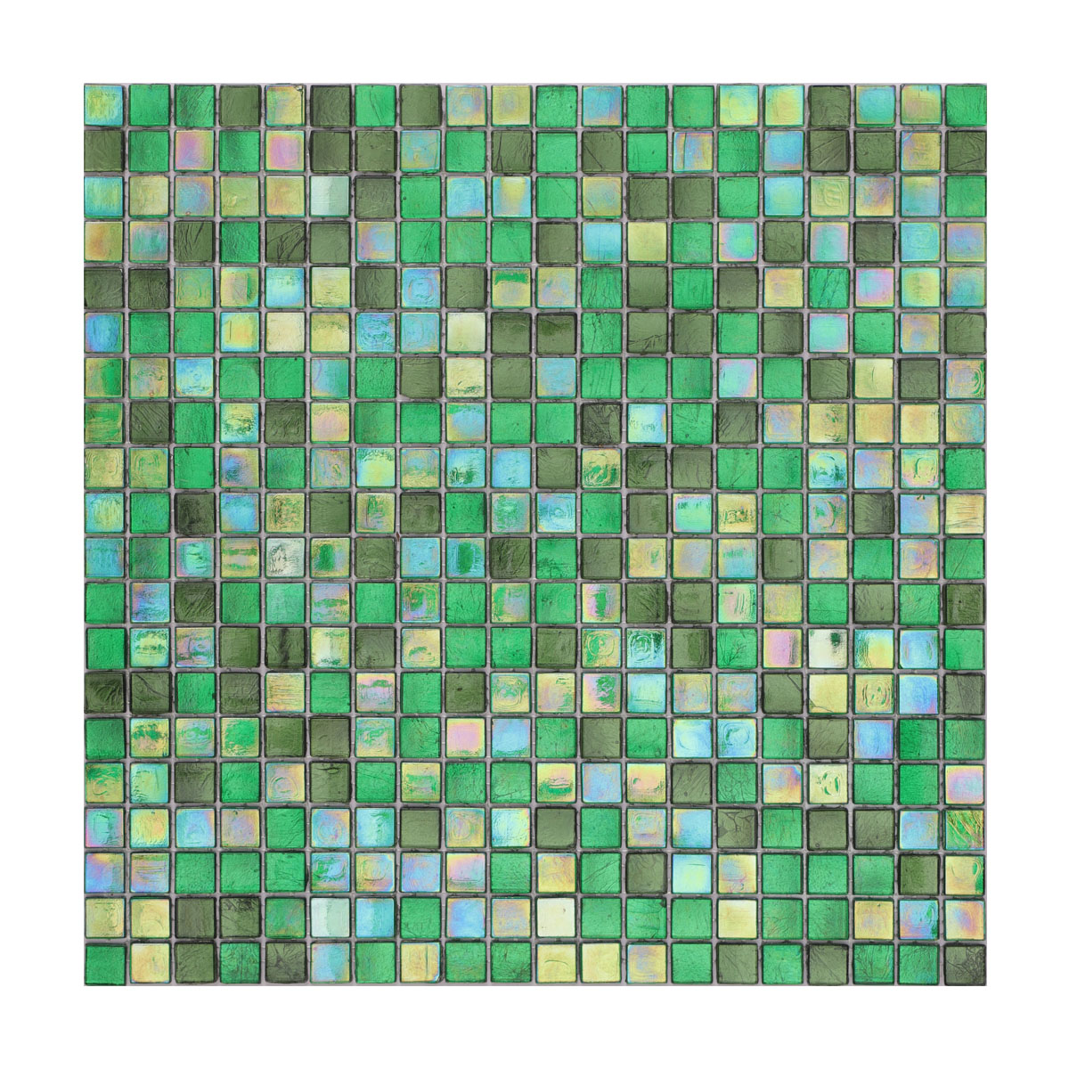 Glossy Forest Green Square Glass Mosaic wall Tiles 