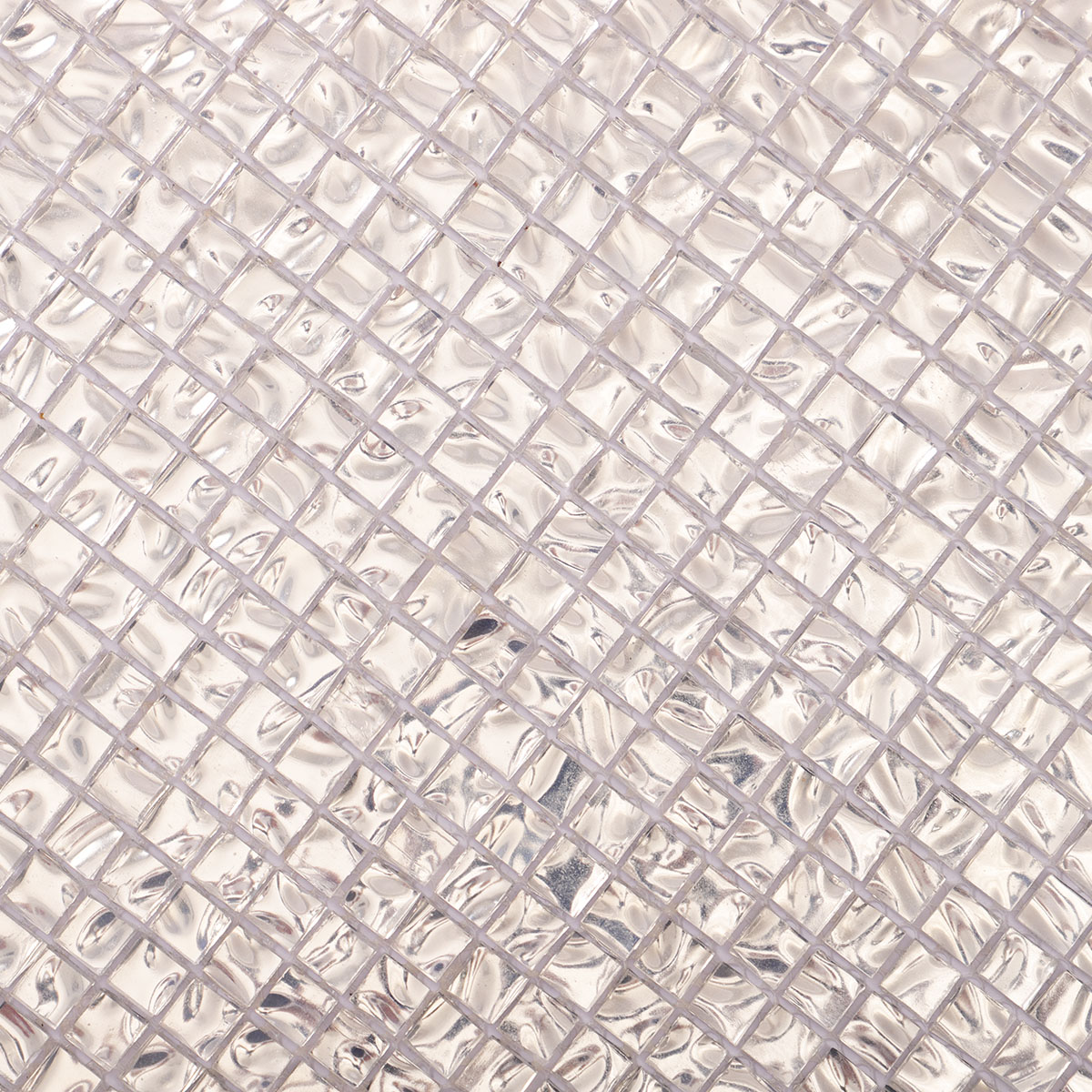 Glossy Silver Square Glass Mosaic Wall Tile 10X10mm