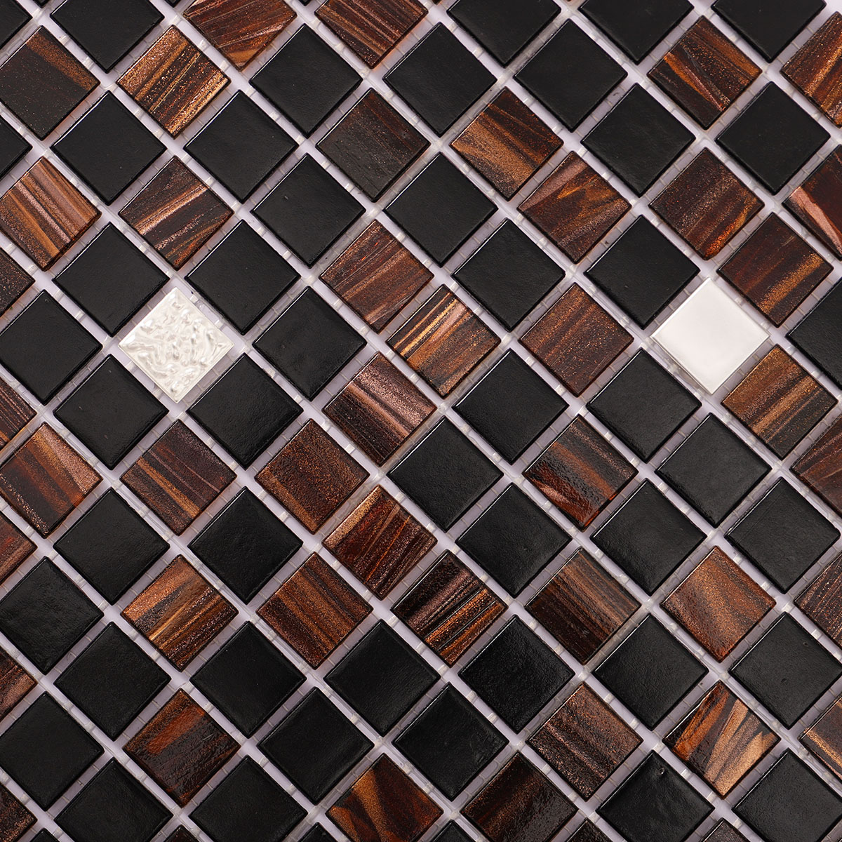 Brown and Black Glass Mosaic Tiles for Wall and Floor 