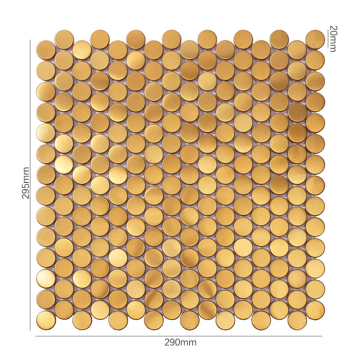 Gold Metal Penny Round Mosaic Wall Tiles