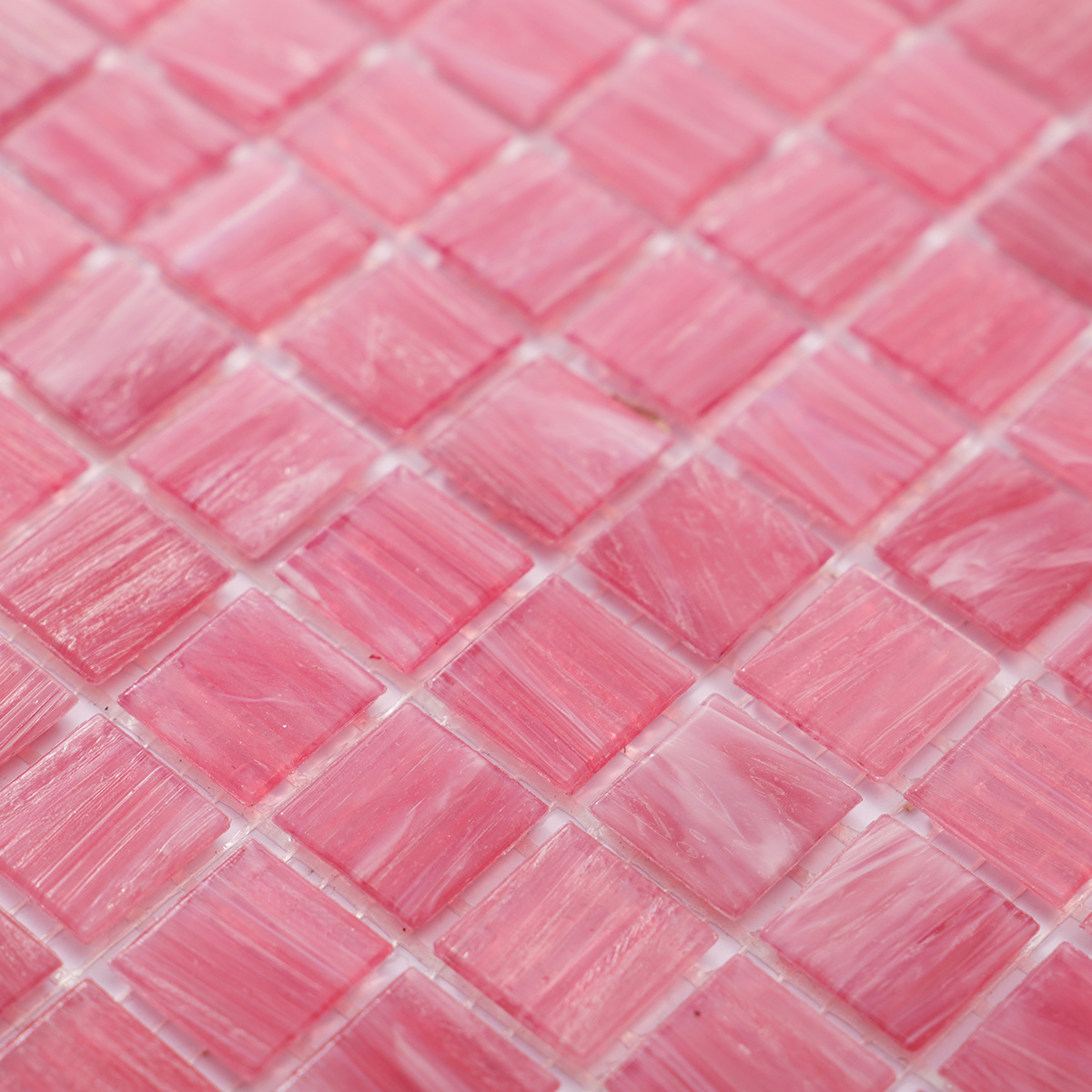Punch Pink Glass Mosaic Tiles