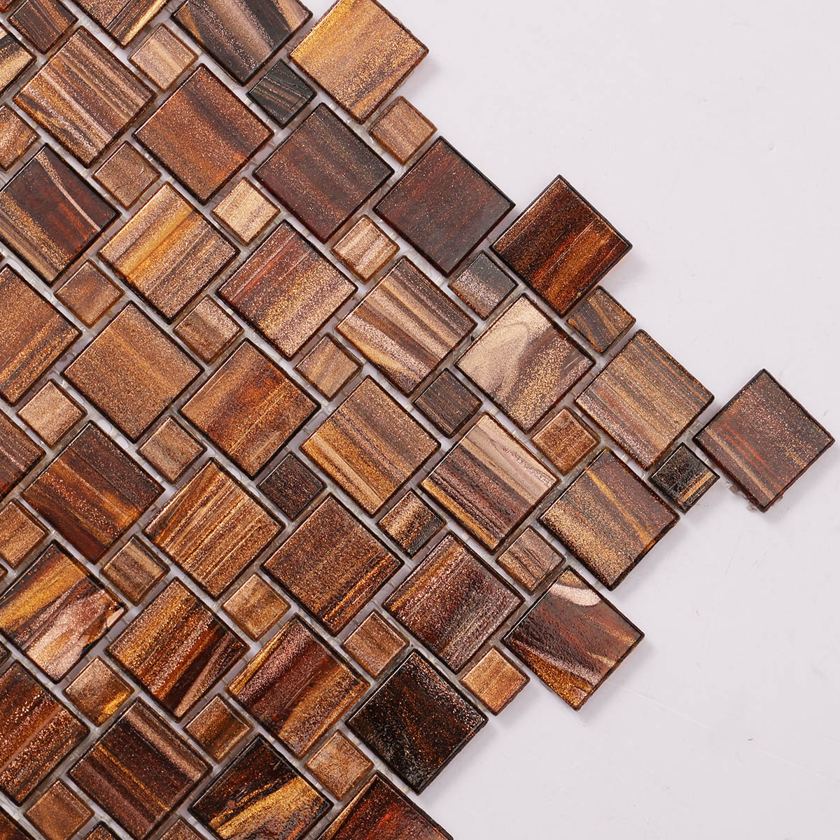 Windmill Pattern Brown Glass Mosaic Tiles for Pools & Backsplash