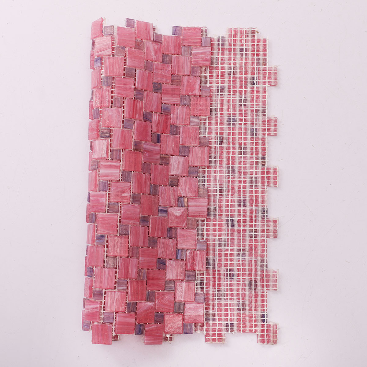 Punch Pink Glass Mosaic Wall and Fool Tiles