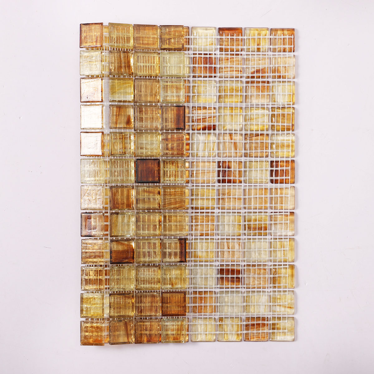 Transparent Brown Glass Mosaic Tiles for Kitchen Walls-SAICINA TILES