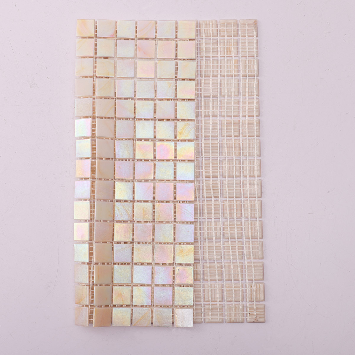 Glossy Soft Pink Square Glass Mosaic Wall Tiles-SAICINA TILES