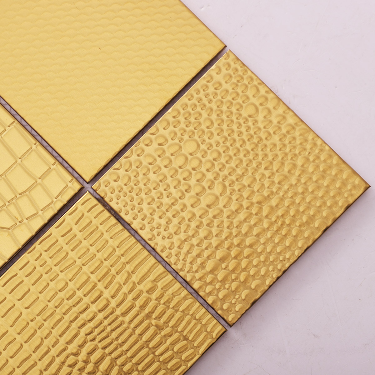 3D Wavy Gold Metal Mosaic Wall Tiles-SAICINA TILES