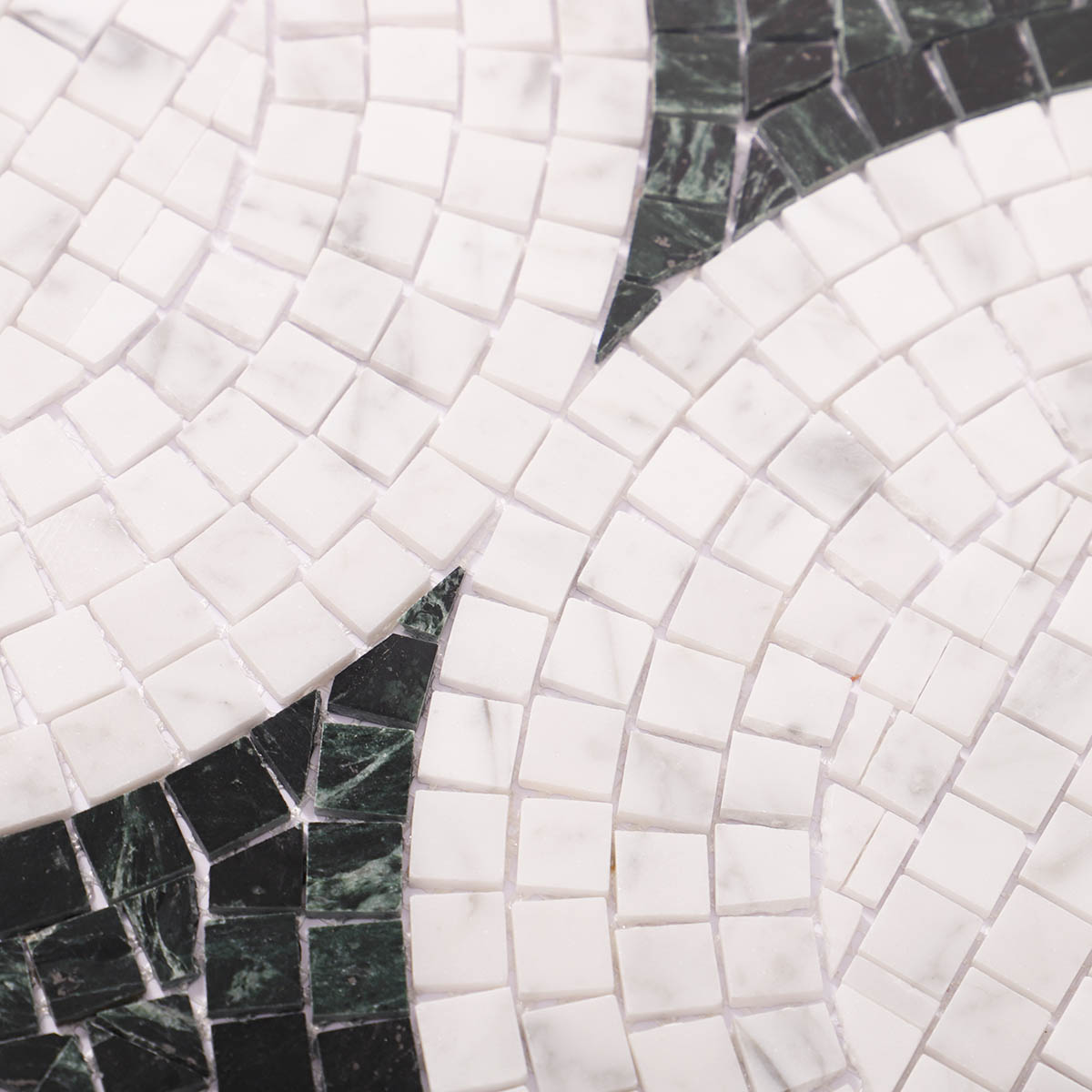 Polished Green and White Marble Cutting Art Mosaic Tiles-SAICINA TILES