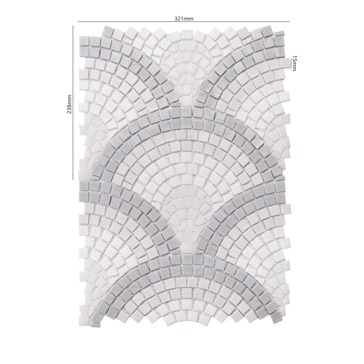 White and Gray Fish Scale Mosaic Tile Art-SAICINA TILES