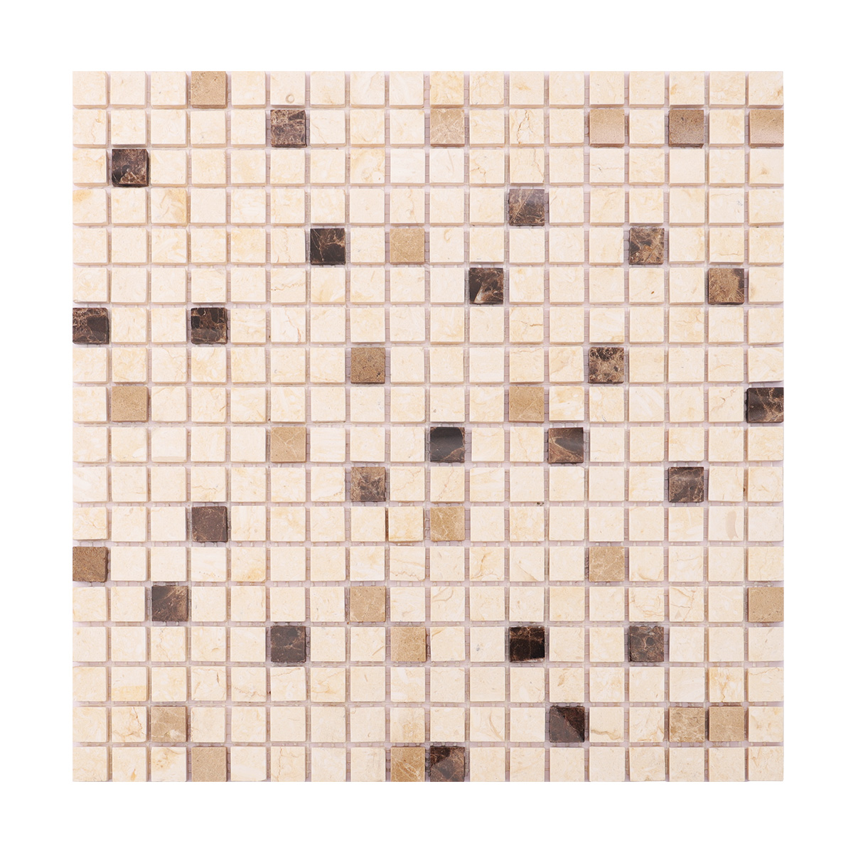  Crema Marfil Mixed Emperador Light and Emperador Dark Marble Mosaic Tiles-SAICINA TILES