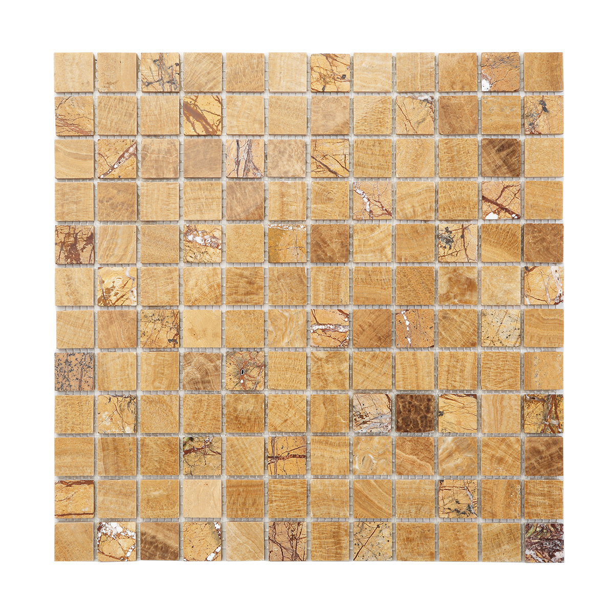 Polished Emperador Light Square Marble Mosaic Tiles-SAICINA TILES