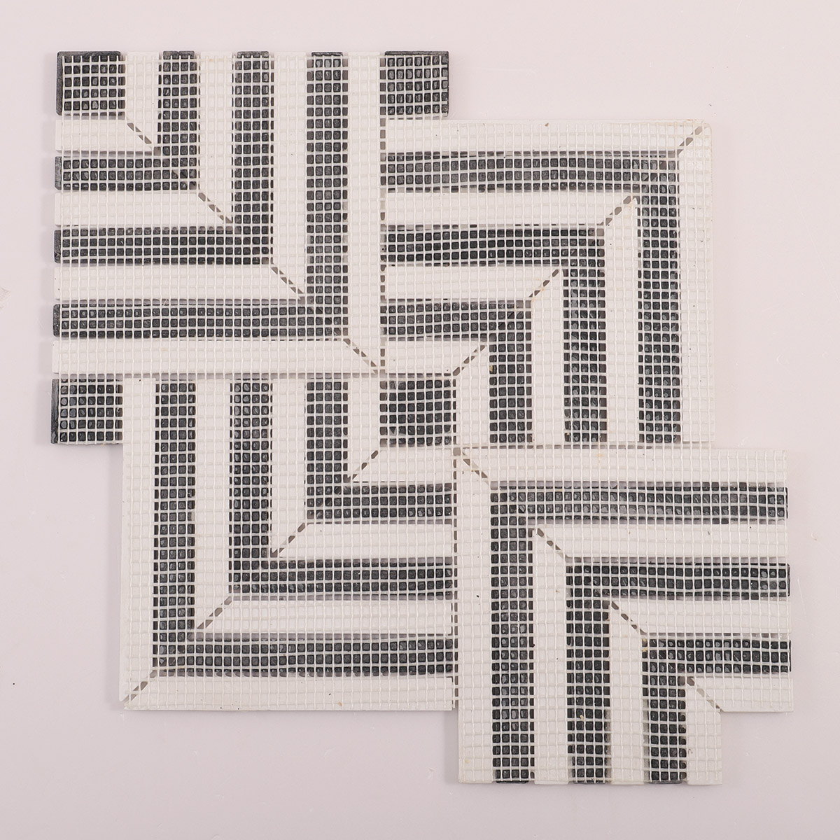 Polished Black and White Geometric Marble Mosaic Tiles-SAICINA TILES