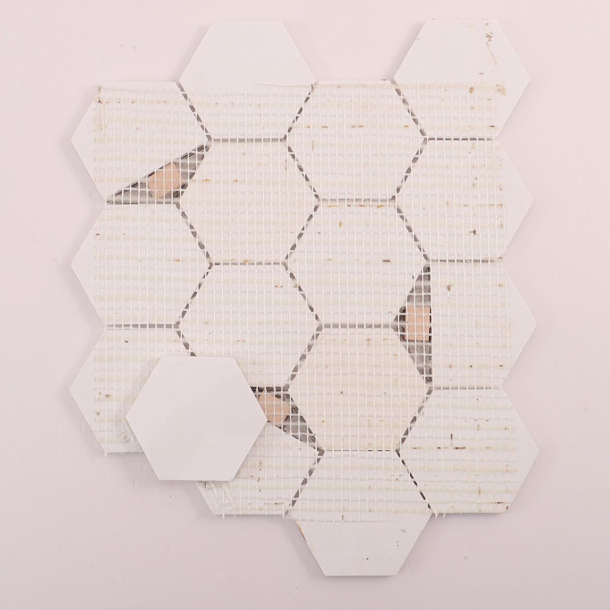 White Hexagon Honed Marble Mix Metal Mosaic Tiles-SAICINA TILES