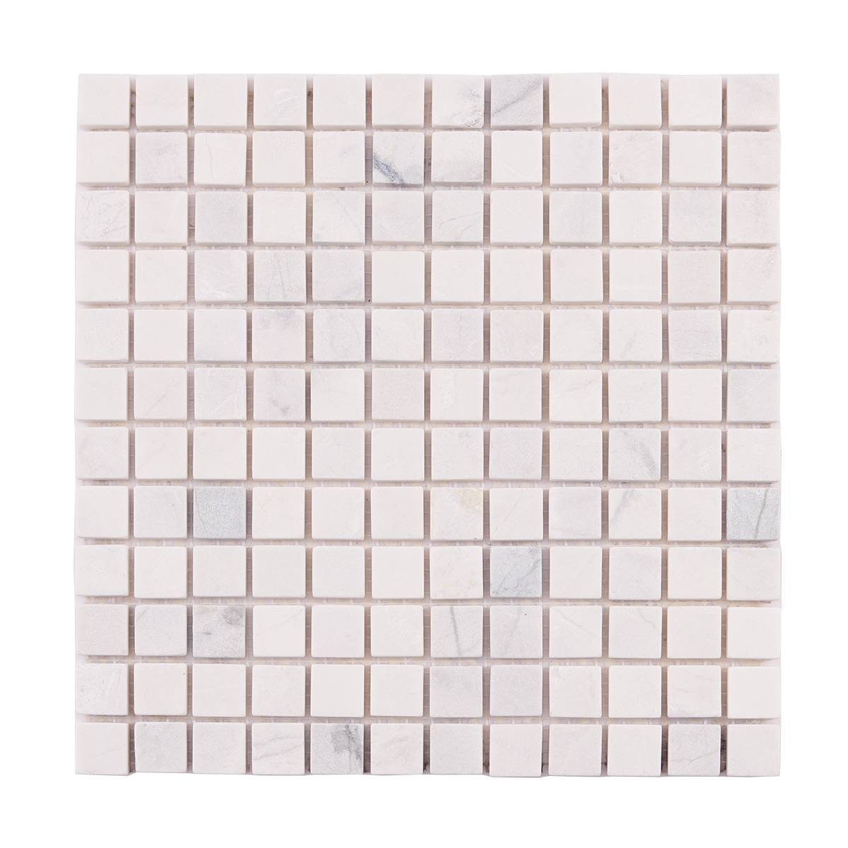 Obverse side of Thassos White Square Marble Mosaic Tiles