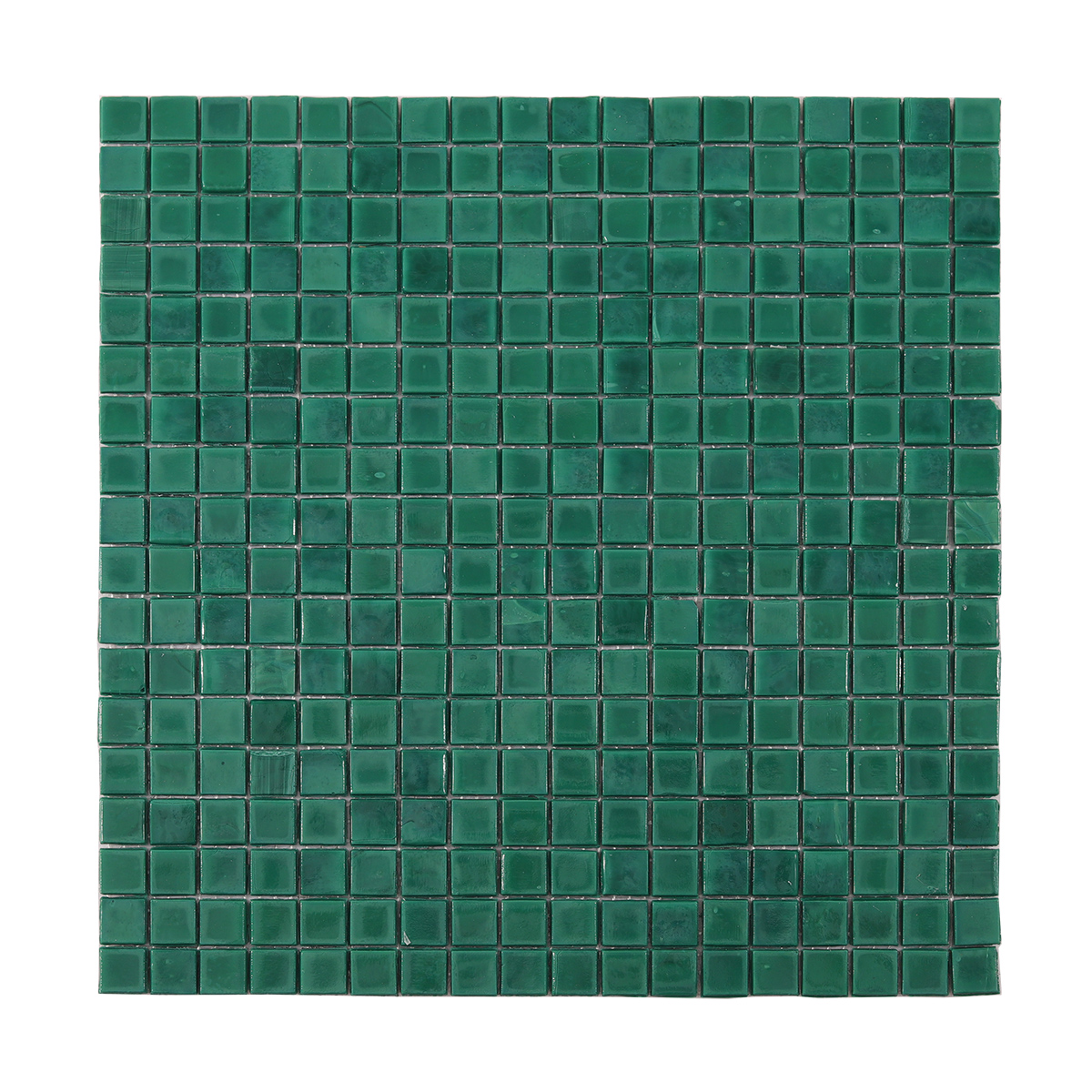 Dark Green Uniform Square Glass Mosaic Bathroom Tiles, obverse side view