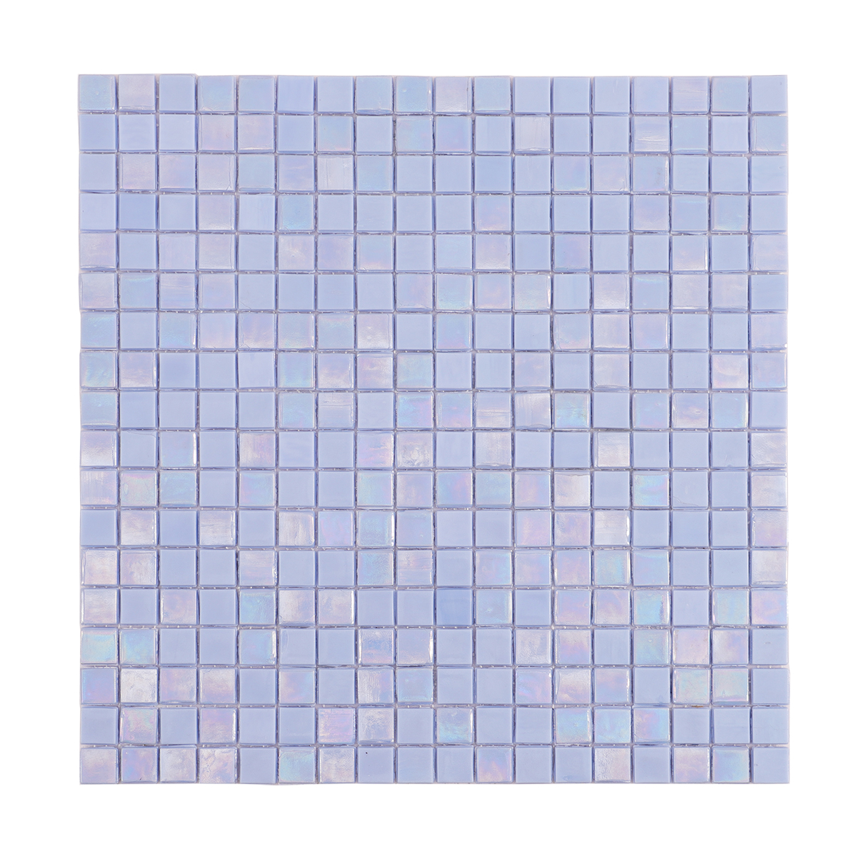 Ocean Blue Iridescent Glass Mosaic Pool Tile, obverse side view