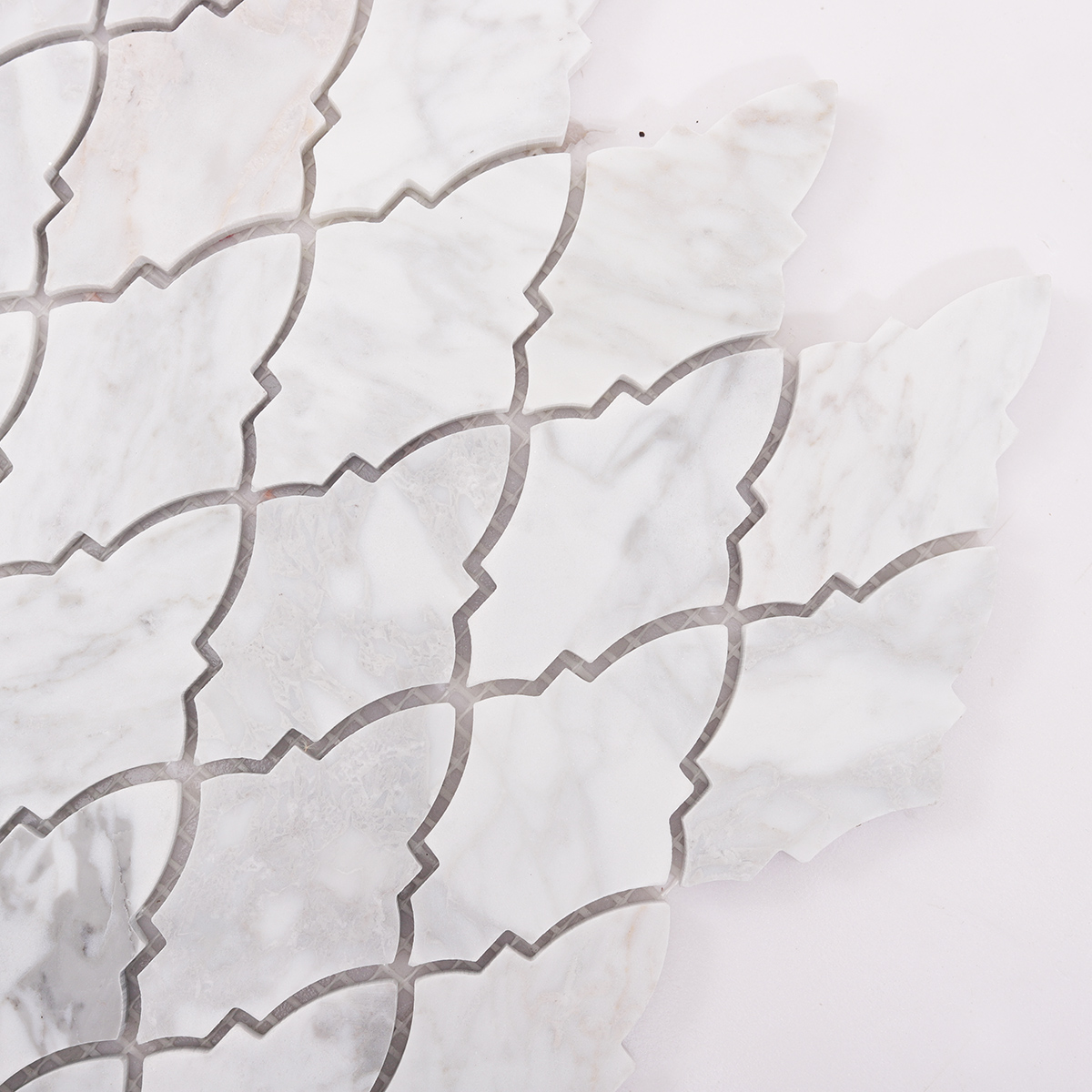 Arabesque Carrara White Polished Honed Marble Mosaic Tile