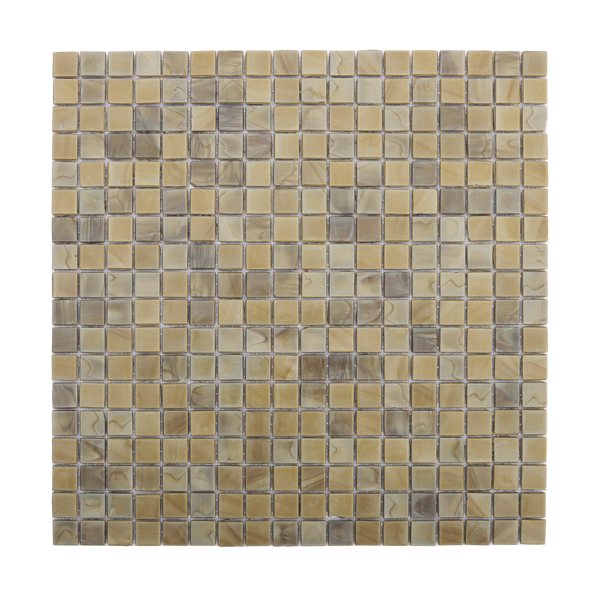 Front View of Brown Glass Square Mosaic Wall and Floor Tile