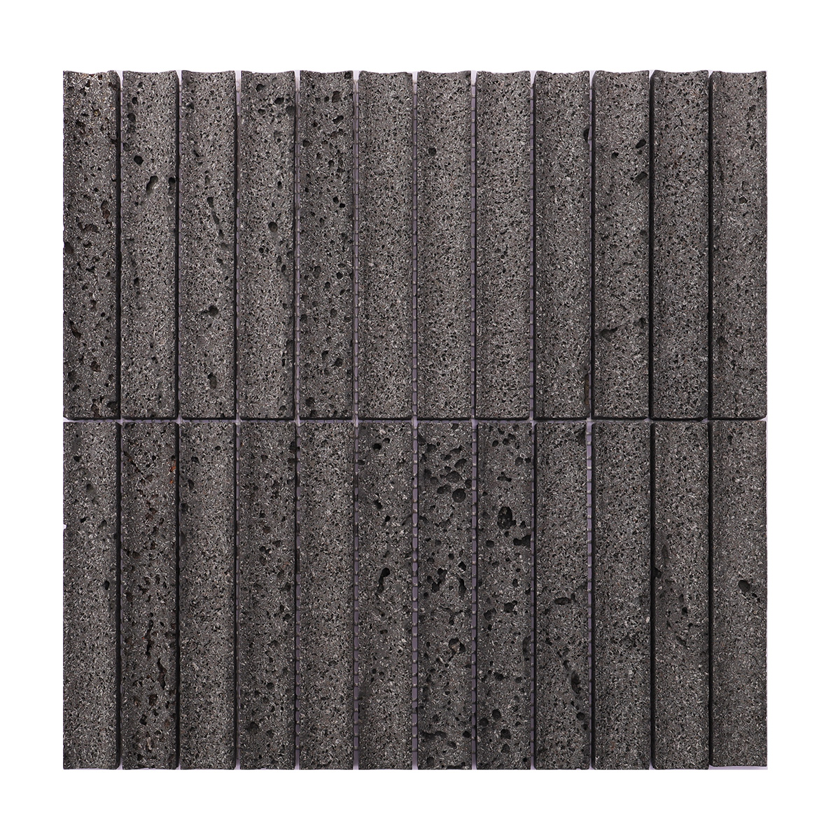 Overall view of the black lava stone mosaic tile