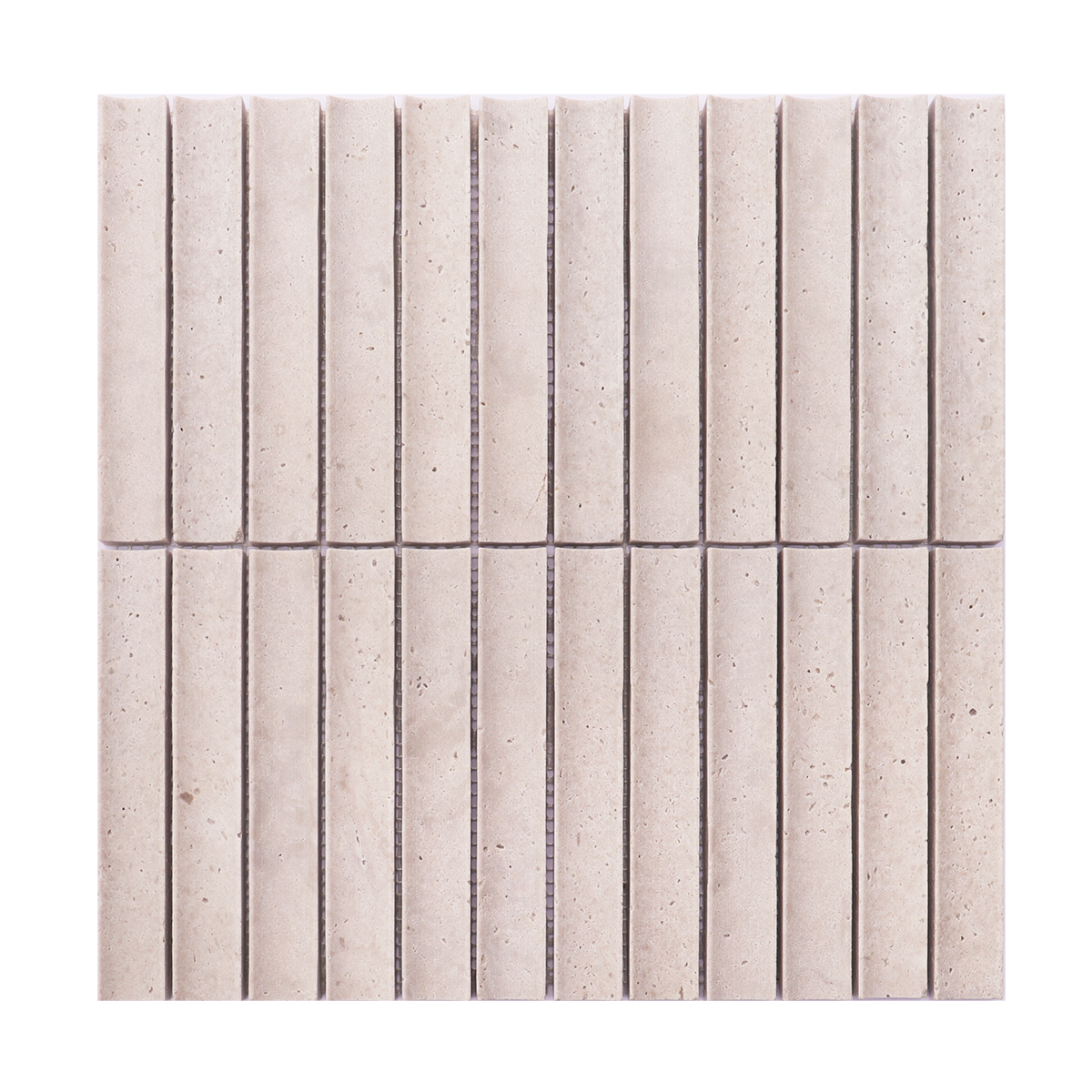  Full view of gray travertine stone mosaic tile 